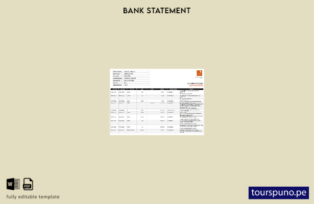 listo para imprimir plantilla de versión en Word del extracto de Nigeria GTBank